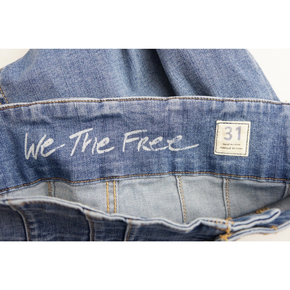 We The Free Skinny Jeans 31 Blue High Rise Corset Waist Seamed Denim Excellent - Picture 4 of 5